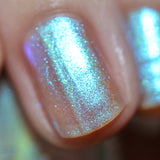 Close up of Radiance nail lacquer on a single finger nail