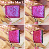 Glaziers Mark Glitter Multichrome Eyeshadow angle shifts indigo-violet-pink-orange