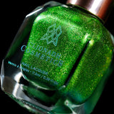 Appletini Nail Lacquer - an angled close up shot with a black background