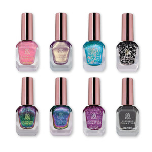 Chas Collection Nail Lacquer bottles on a white background.