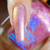 Close-up shot of Cosmopolitan Nail Lacquer applied to a single finger nail