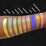 Arm swatches of Exothermic and the rest of the Stained Glass Expansion Bundle on deep skin tone.