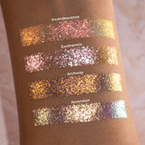 Wrist swatches on medium skin tone of Incandescence, Exothermic, Archway and Ascension.