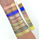 Arm swatches on fair skin tone of Incandescence, Archway, Tiara, Ascension, Exothermic, Electron, Alloy, Masonry and Dais.