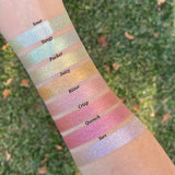 Arm swatches of Tangy and the rest of the Fruitlighters on fair skin tone.
