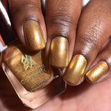 Close up shot of nails done with Juicy Fruitlacquer on deep skin tone.