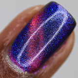 Macro shot of one nail done with Norpsilocin Nail Lacquer on deep skin tone.