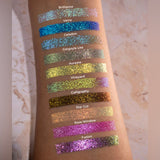 Arm swatches of Brilliance as well as the other 9 Holiday Countdown Box shadows on medium skin tone.