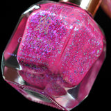 Strawberry Mojito Nail Lacquer - an angled close up shot with a black background