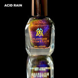 Acid Rain nail lacquer bottle in front of a black background.