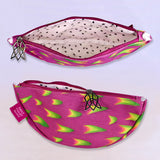 Inside and outside view of Dragon Fruit Cosmetic Bag
