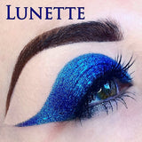 Eye swatch on fair skin of Lunette Jewelled Multichrome Eyeshadow