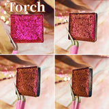 Torch Glitter Multichrome Eyeshadow angle shifts red-orange-gold