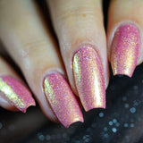 Close up shot of nails done with Wiggles Nail Lacquer on fair skin tone.